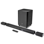 JBL Bar 5.1, Truly Wireless Home Theatre with Dolby Digital DTS, 5.1 Channel 4K Ultra HD Soundbar with 10"(25cm) Subwoofer for Extra Deep Bass, HDMI ARC, Bluetooth, AUX & Optical Connectivity